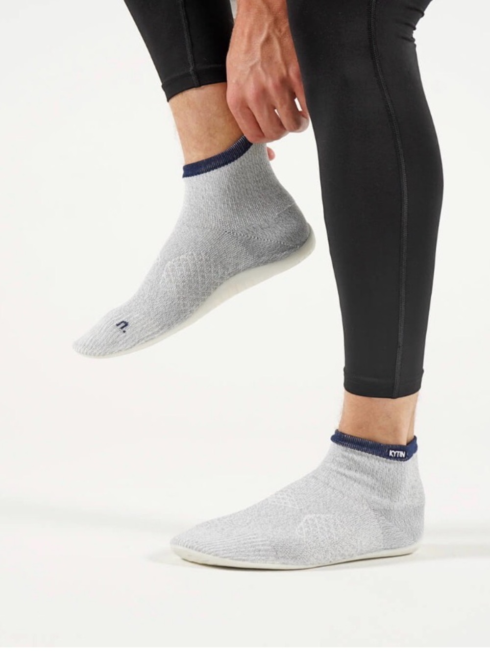 Men’s Kityn QTR Recovery Socks Nylon Blue Grey Athletic Sock